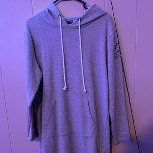 Gray Hooded Sweatshirt dress